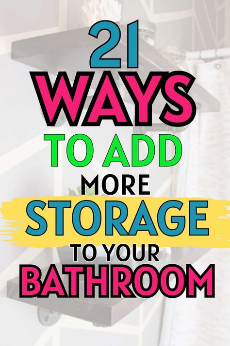 Add to your small bathroom decor with these 21+ DIY bathroom shelving ideas. From designing a farmhouse bathroom to a boho chic one, we have a bathroom decor idea and extra storage idea for you. How To Maximize Bathroom Storage, Dyi Bathroom Storage, Small Toilet Room Organization, Cheap Diy Small Bathroom Makeover, Shelves For Vanity, Ensuite Bathroom Storage Ideas, Small Bathroom Shelves Ideas, Rustic Bathroom Organization Ideas, Small Cabinet For Bathroom Extra Storage