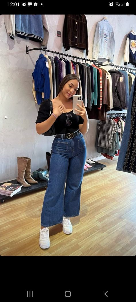 Culotte Jeans Outfit, Culottes Outfit, Culotte Jeans, Inspo Looks, Jeans Outfit, Style Looks, Looks Vintage, Jean Outfits, Outfits Ideas