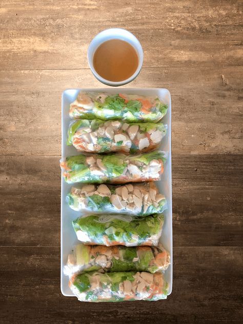 Spring Rolls Spring Rolls Meal Prep, Spring Roll Meal Prep, Meal Prep Spring Rolls, Meal Prep College, Meal Prep Manual, Rice Paper Spring Rolls, Prep Healthy Meals, Box Lunch Ideas, Low Cal Meals