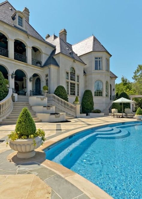 Big Swimming Pools, Huge Houses, Luxury Pools, Large House, House Goals, Big Houses, Pretty House, Dream Rooms, Dream Home Design