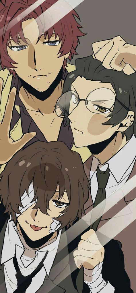 Buraiha Trio, Bsd Wallpaper, Naruto And Sasuke Funny, Bungou Stray Dogs Wallpaper, Group Of Dogs, Dazai Bungou Stray Dogs, Anime Wallpaper Phone, Osamu Dazai, Dog Wallpaper