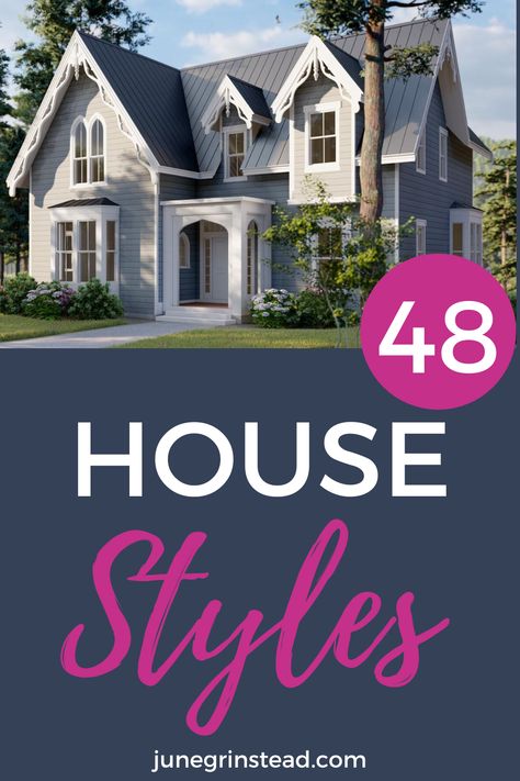 House Styles, American House Styles, Types Of House Architecture, Types Of Residential Houses, Style Of Houses Architecture, Architectural House Styles, House Exterior Types, Type Of Homes Styles, Style Of Homes Exterior, What Style House Do I Have, Different Styles Of Houses Architecture