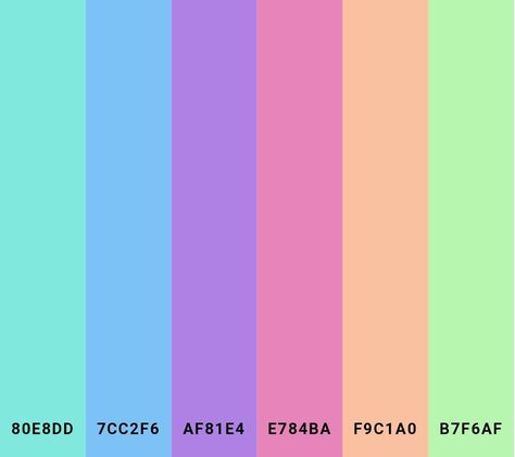 Hex Color Palette Bright, Y2k Color Palette Code, Clowncore Color Palette, Neon Color Palette Hex Codes, Rainbow Color Palette Hex Codes, Neon Pastel Color Palette, Neon Hex Codes, Y2k Color Palette, Pastel Rainbow Color Palette