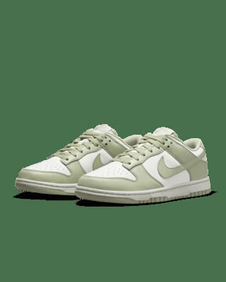 Nike 80s Shoes, Fall Nike Dunks, Nike Low Dunks Women, Nike Shoes Green, Green Nike Dunks, Womens Nike Dunks, Green Nike Dunks Outfit, Nike Dunk Low Olive Green, Light Green Dunks