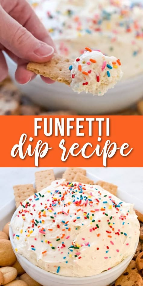 Funfetti Dip Recipe, Funfetti Dip, Easy Dessert Dips, Dessert Dip Recipes, Cake Dip, Dessert Dip, Orange Julius, Sweet Dips, Dip Recipes Easy