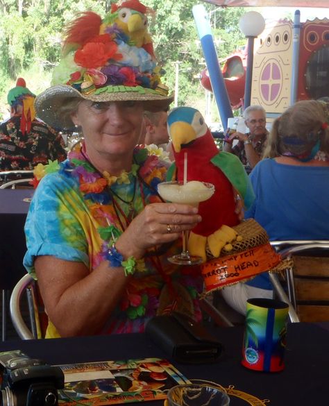 Having fun at the Cairns Parrothead Party! Margaritaville Costume, Jimmy Buffet Pumpkin, Jimmy Buffet Costume, Margaritaville Outfit, Jimmy Buffet Party, Jimmy Buffet Hat, Basement Aesthetic, Parrot Ideas, Parrothead Party