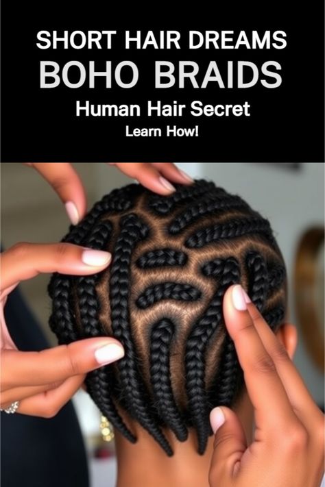 human hair Hairstyles With Bangs Drawing, Box Braids On Short Hair, Drawing Ponytail, Freetress Bohemian Braid, Box Braids With Human Hair, Braids On Short Hair, Bangs Drawing, Hairstyles French Braid, Black Short Bob