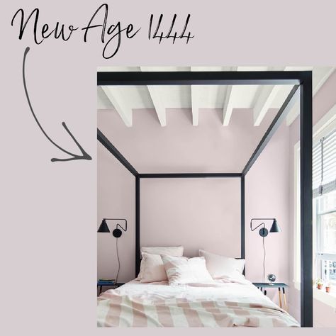 New Age 1444 Benjamin Moore light purple lavender paint color from their trending colors in 2023. Benjamin Moore Purple, Lavender Paint Colors, Wall Painting Colors, Light Purple Paint, 2023 Color Trends, Purple Paint Colors, Raspberry Blush, Lavender Paint, Bold Paint Colors