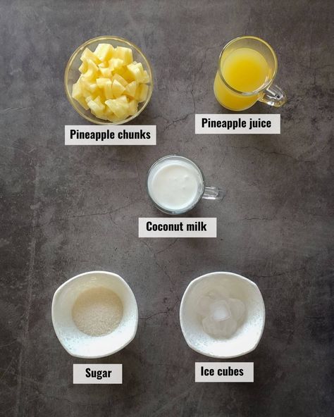 Non Alcoholic Pina Colada, Pina Colada Recipe Non Alcoholic, Virgin Drink Recipes, Pineapple And Coconut Milk, Easy Pina Colada Recipe, Pina Colada Smoothie Recipe, Healthy Pina Colada, Pina Colada Mocktail, Tropical Drink Recipes