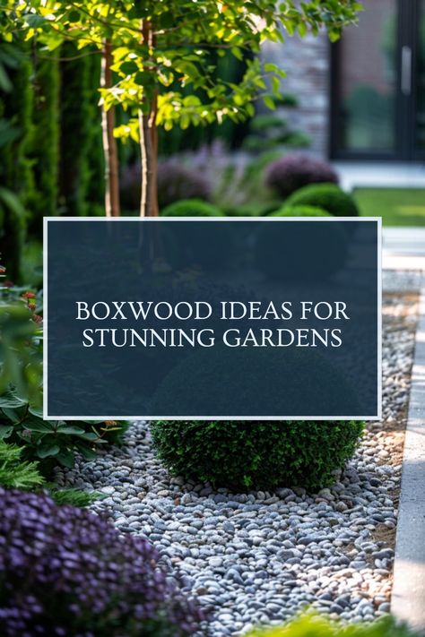 Stunning boxwood landscaping ideas showcasing elegant designs for gardens. This photo demonstrates how boxwood shrubs can transform outdoor spaces into beautiful retreats. Perfect inspiration for garden lovers, using a lush arrangement of boxwoods. Boxwood Landscaping Front Yard Entrance, Boxwood Planters, Boxwood Landscaping, Border Garden, Formal Garden Design, Boxwood Plant, Box Wood Shrub, Boxwood Garden, Pebble Garden