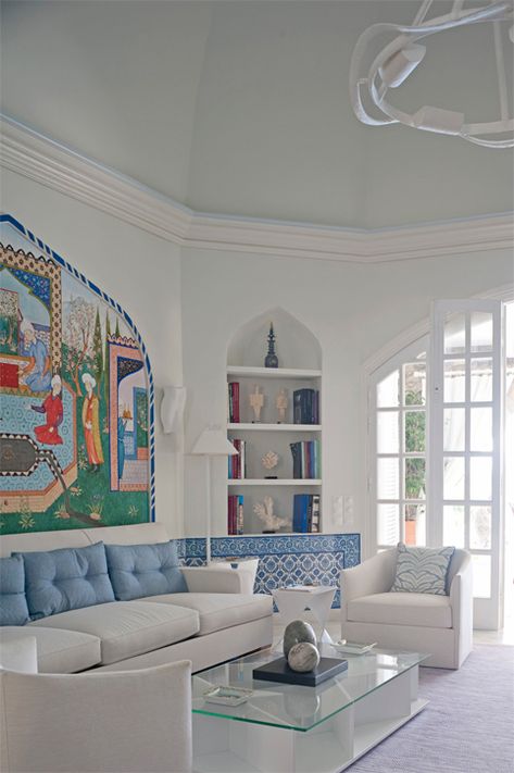 beach home living room decor ideas Greek Living Room, Greek House Interior, Greek Interior, Greek Style Home, Greek Interior Design, Greek Homes, Greek Decor, Garage Guest House, Coastal House