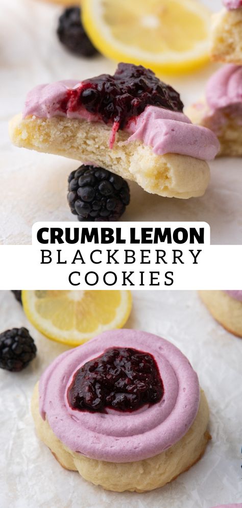 Blackberry Cookies, Crumbl Copycat, Fruity Cookies, Crumble Cookie Recipe, Fruit Cookies, Lost 100 Pounds, Soft Sugar Cookies, Gourmet Cookies, Cookie Flavors