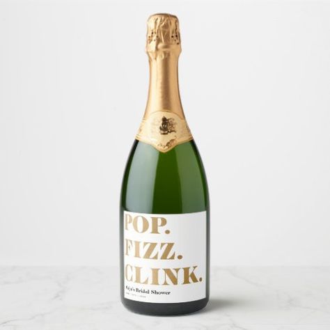 $7.45 | Pop Fizz Clink Champagne Labels #pop fizz clink, champagne labels, brunch and bubbly, wine bottle labels, bridal shower champagne labels, bachelorette champagne labels, new years eve, holiday champagne labels, modern wine labels, gold Modern Wine Labels, Wine Bottle Label Design, Wedding Bottle Labels, New Years Eve Party Ideas, Wedding Favors Packaging, Bridal Shower Champagne, Brunch And Bubbly, Brunch Bubbly, Sparkling Wine Label