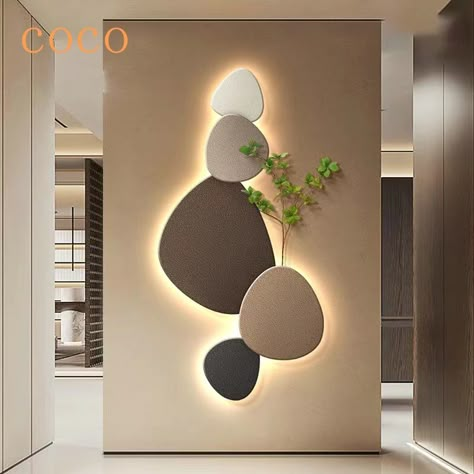 Plant Mural Wall, Modern Living Room Decor Grey, Lamp Design Creative, Corridor Painting, Plant Mural, Neutral Playroom, Wall Niches, Yellow Decor Living Room, Wall Mounted Lights