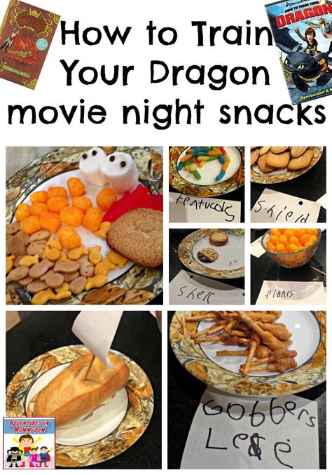 How to Train Your Dragon movie night How To Train Your Dragon Movie Night, How To Train Your Dragon Snack Ideas, Homeschool Lunch, Family Movie Night Snacks, Disney Movie Night Dinner, Movie Food, Movie Night Dinner, Themed Snacks, Messy Life