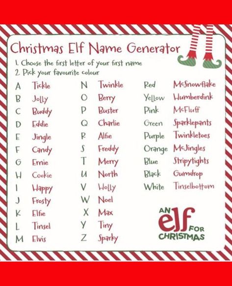 Girl Elf Names, Christmas Elf Name Generator, Christmas Elf Names, Elf Name Generator, Christmas List Printable, Xmas Letter, Community Event Ideas, Christmas Letter Template, School Valentine Cards