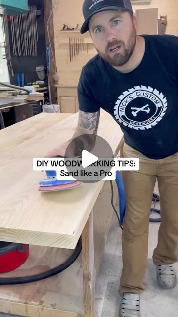 Nick Starrett on Instagram: "Sand like a pro!
.
.
#woodworking #woodworker #woodwork #diy #carpentry #maker #carpenter #sandingwood #diytips #woodworkingtips" Carpentry Basics, Diy Carpentry, Sanding Wood, Woodwork Diy, Carpentry Diy, Woodworking Tips, Wood Work, Carpentry, Like A Pro