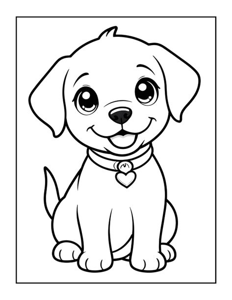 Puppy Coloring Pages Free Printable, Dog Outline Drawing, Dog Coloring Pages Free Printable, Dog Colouring, Cute Dog Coloring Pages, Inkleur Prente, Dog Printable, Kindergarten Colors, Animal Outline