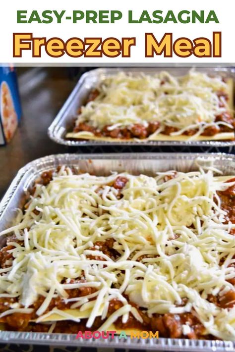 Stock your freezer with this easy-to-make lasagna, a comforting meal for any day of the week. Individual Freezer Lasagna, Mini Freezer Lasagna, How To Freeze Lasagna Freezer Meals, Freezer Lasagna Recipe, Lasagna Freezer Meal, Individual Freezer Meals, Freezer Lasagna, Simple Lasagna, Frozen Lasagna