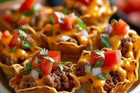 Taco Ranch Bites Recipe Taco Ranch Bites, Pizza Cups, Mexican Dinners, Crowd Pleasing Appetizers, Mexican Dinner, Football Food, Mexican Recipes, Yummy Appetizers, Nachos