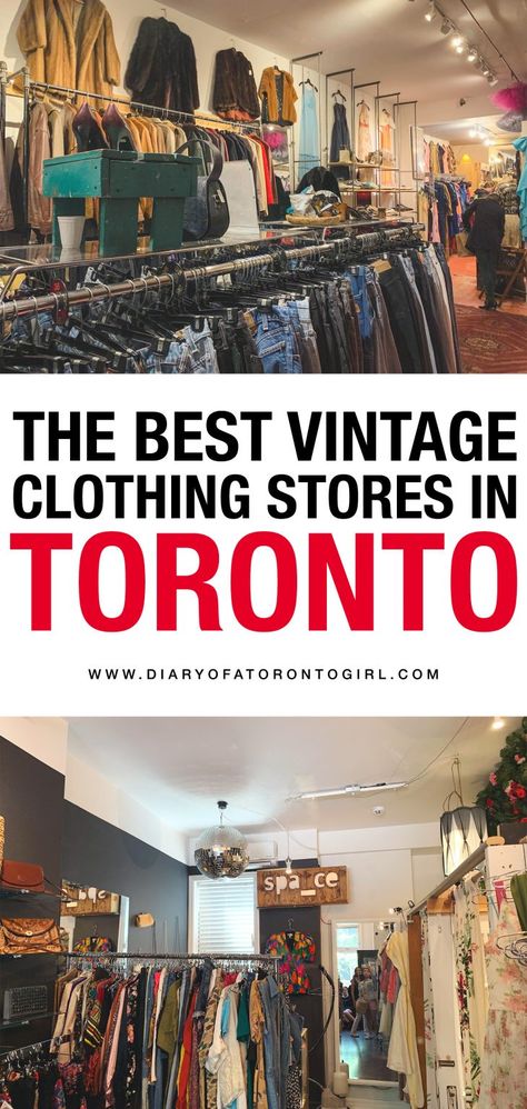 The best Toronto vintage, consignment, and thrift clothing stores to shop at. Toronto is a stylish city, and you'll find tons of amazing pieces at these local gems! Clothing Stores To Shop At, Stores To Shop At, Red Leather Skirt, Toronto Girls, Vintage Clothing Store, Ontario Travel, Toronto Travel, Vintage Clothing Stores, Clothing Stores