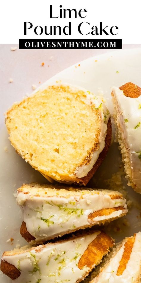 Lime Breakfast, Key Lime Glaze, Key Lime Bundt Cake, Olive Oil Cakes, Buttery Pound Cake, Key Lime Pound Cake, Lime Pound Cake, Lime Glaze, Southern Pound Cake