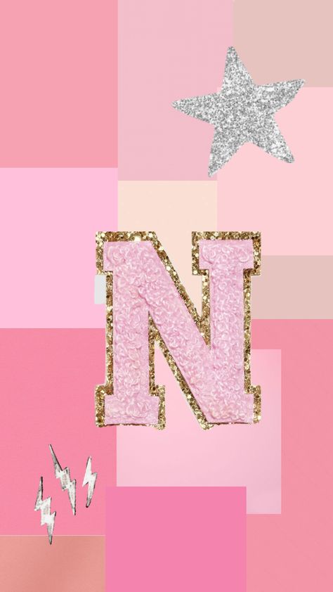 Letter N Wallpaper, K Background, N Wallpaper, Rose Gold Wallpaper, Preppy Wallpaper, Glitter Wallpaper, Letter N, Gold Wallpaper, Wallpaper Ideas