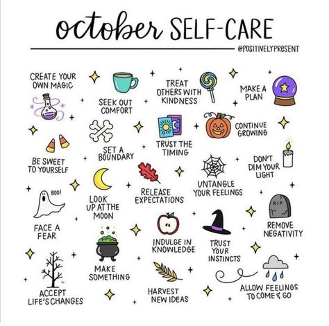 October Self Care, Interactive Posts, Self Care Bullet Journal, Happy October, Fall Bucket List, Self Care Activities, Self Motivation, Self Care Routine, Fall Fun