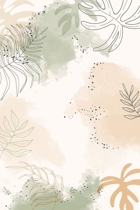 Beige leafy watercolor background vector | premium image by rawpixel.com / Aum Yoga Background, Hd Wallpapers For Iphone, Mobile Phone Wallpaper, Handy Wallpaper, Pink Wallpaper Backgrounds, Vintage Flowers Wallpaper, Instagram Background, Fairy Artwork, Hd Wallpaper Iphone