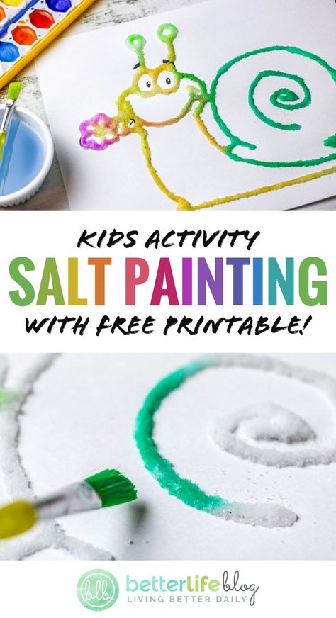 Rainy Day Projects, Salt Watercolor, Salt Art, Salt Painting, Diy Paper Flowers, Glue Craft, Glue Art, Painting Activities, Preschool Art Activities