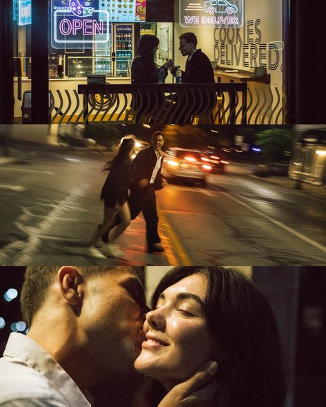 young romance with old vibes all downtown with E&P ✨🎞️ Night Shoot Ideas, Nighttime Engagement Photos, Couple At Night, Late Night Photos, City Couple Photos, New York Night Life, Night Proposal, Couples Cinema, Night Wedding Photography