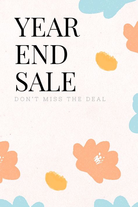 End year sale promotion psd floral background | free image by rawpixel.com / Adj