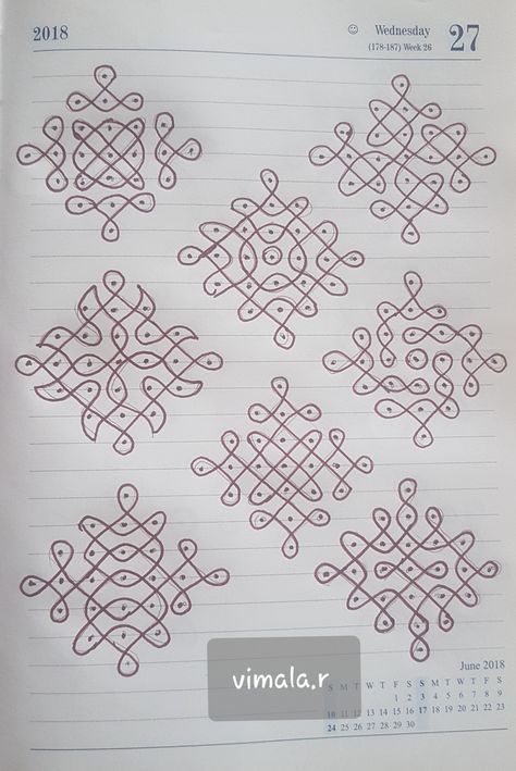 Simple Dotted Rangoli Designs, Margali Kolam Simple, Rangoli Dot Designs, 15 Dots Kolam, New Kolam Designs, 7 Dots Kolam, Chukkala Muggulu Dots Simple, Small Dot Rangoli Designs, Pulli Kolam Design Dots