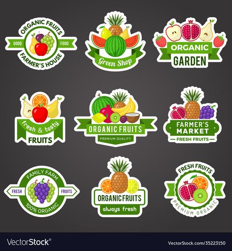 Fruit Juice Brands, Organic Food Logo, Fruit Logo Design, Juice Logo, Fruit Logo, Eco Logo, Juice Branding, Fresh Fruit Juice, Food Template