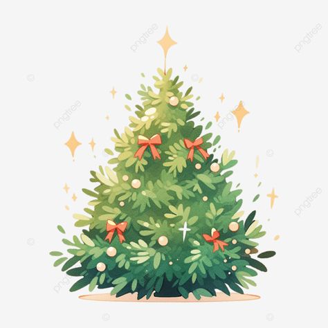 christmas tree green cartoon illustration christmas tree christmas pine png Cute Tree Illustration, Aesthetic Christmas Tree Drawing, Christmas Tree Reference, Aesthetic Christmas Art, Pine Trees Illustration, Holiday Illustration Christmas, Christmas Illustration Card, Winter Trees Illustration, Christmas Tree Print