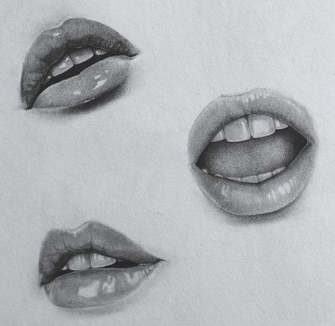 Lips Open Drawing, Open Mouth Teeth Drawing, Lips Study Drawing, Lips Tongue Drawing, Slightly Open Mouth Reference, Mouth Pencil Drawing, How To Draw A Smile With Teeth Sketch, How To Draw Teeth Realistic, Lips And Teeth Drawing