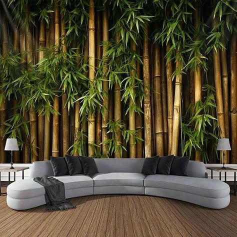 Bamboo Landscape, Wall Landscape, Large Tapestries, Sleeping Room, Tapestry Wall Art, Bamboo Forest, Room With Plants, Accent Wallpaper, House Doctor