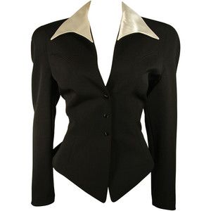 Pre-owned Theirry Mugler Western Inspired Blazer with White Silk Collar Size 44 Thierry Mugler, Silk Jacket, White Blazer, White Silk, Looks Style, Lookbook Outfits, Style Outfits, Dream Clothes, Look Cool