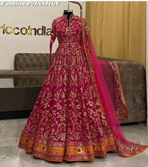 New Bridal Lehnga design 2023 | Indian and Pakistan bridal dresses | Top Treading For More Designs Click on our YouTube link...? Gown Designs Indian Wedding Dresses, Gown Pattern Indian, Heavy Anarkali Suits Wedding, Anarkali Wedding Dress, Lengha Wedding, Maria B Collection, Gowns Dresses Indian, Baju Kahwin, Function Dresses