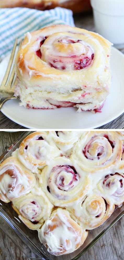 Sweet Yeast Rolls, Raspberry Sweet Rolls, Strawberry Cinnamon Rolls, Overnight Cinnamon Rolls, Sweet Roll Recipe, Pillsbury Recipes, Best Cinnamon Rolls, Baking Breads, Family Fresh Meals