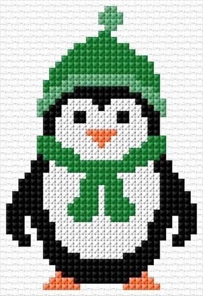 Paw Print Christmas Tree Cross Stitch, Cross Stitch Penguin Pattern, Angel Cross Stitch Ornament Patterns, Penguin Cross Stitch Pattern Free, Cross Stitch Penguin, Cross Stitch Christmas Patterns Free, Cross Stitch Minecraft, Cross Stitch Christmas Ornaments Free, Christmas Cross Stitch Patterns Free Charts