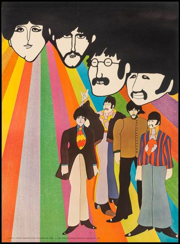 Movie Posters:Animation, Yellow Submarine (Columbia Records, 1968). Personality Poster (21"X 28.5"). Animation.. ... Yellow Submarine Movie, Beatles Yellow Submarine, Beatles Poster, Beatles Art, Band Poster, Beatles Yellow, Cult Movies, Yellow Submarine, Retro Pop