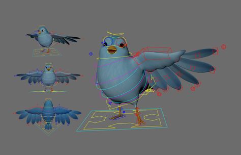 ArtStation - Bird Rig, Alessia Macciocchi Bird Character Design, Bird Animation, 3d Rigging, Bird Character, Stylized Bird, Technical Art, 3d Bird, 3d Maya, Character Rigging