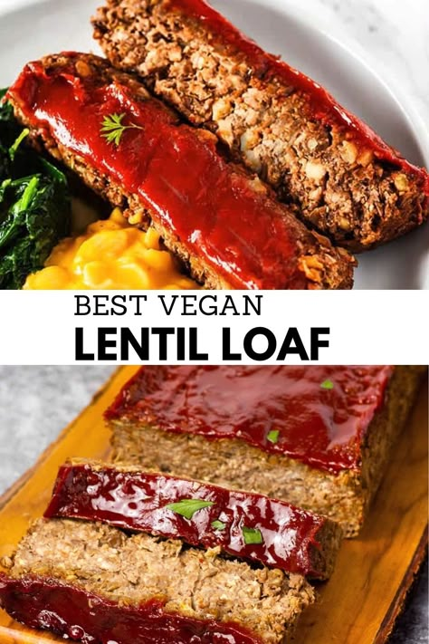 Lentil Loaf Vegan, Vegan Lentil Loaf, Lentil Meatloaf, Vegan Meatloaf, Menu Sarapan Sehat, Lentil Loaf, Classic Meatloaf, Vegan Lentil, Vegan Meat