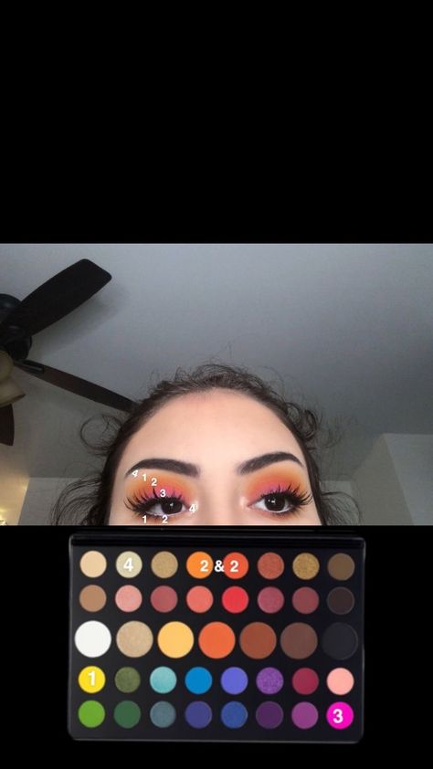 pinterest: peachesbitch James Charles Palette Looks, James Charles Looks, James Charles Palette, Eye Makeup Glitter, Makeup Morphe, Makeup Pictorial, Tutorial Eyeshadow, Eyeshadow Ideas, Makeup 101