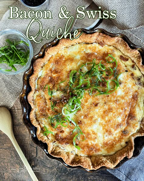 Swiss Cheese Quiche, Swiss Quiche, Bacon Quiche Recipe, Best Quiche, Best Quiche Recipes, Bacon And Cheese Quiche, Brunch Casserole Recipes, Swiss Recipes, Breakfast Quiche Recipes