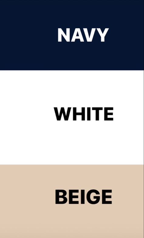 Color Combos With Beige, Best Outfit Colour Combination, Color Pallet Outfits, Beige Color Match Outfit, Navy And Beige Color Palette, Navy White Color Palette, Beige Color Combo Outfit, Old Money Color Palette Combo, Old Money Color Combination