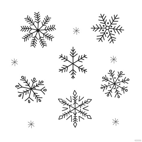 Snow Flakes Doodles, Winter Vector Art, Doodle Snowflakes, Cartoon Snowflake, Snowflakes Doodle, Snow Flakes Drawing Easy, Cute Snowflake Drawing, Snowflake Doodles Simple, Snowflake Vector