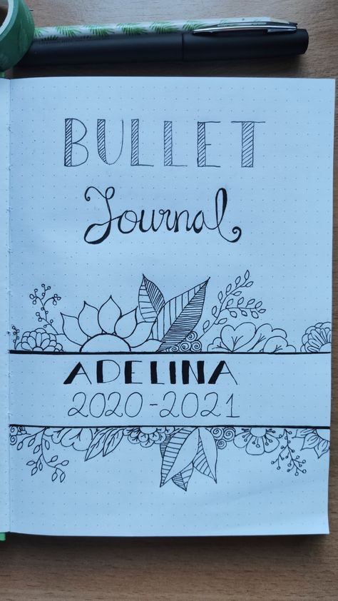 Premiere Page Bullet Journal, Year Cover Page Bullet Journal, Page Bullet Journal, Journal 2025, Chibi Manga, Bullet Journal Page, Journal Bullet, Book Art Diy, Journal Page