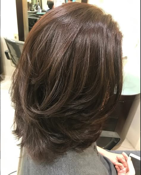 Short Brown Hair Blowout, Sleek Look Hairstyles, Below Shoulder Length Hair With Layers, Straight Shoulder Length Hair With Layers, Brown Layered Bob, Should Length Hair Styles, Haircuts Ideas For Women, Medium Layers, Straight Bob Haircut